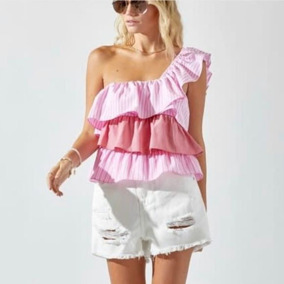 Day & moon One shoulder ruffle top - Picture 1 of 4